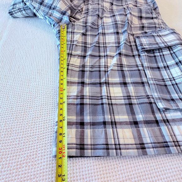 Old Navy Plaid Flat-Front Shorts Men’s 33 Blue white Cotton - Picture 9 of 9